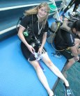 Fiona preparing to scuba dive